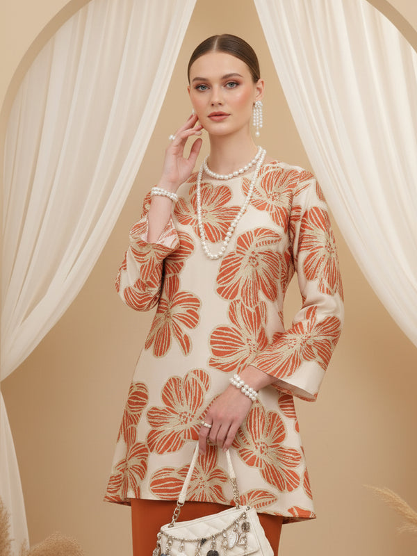 BAJU KURUNG PAHANG MODEN AURELLE (DARK AMBER)